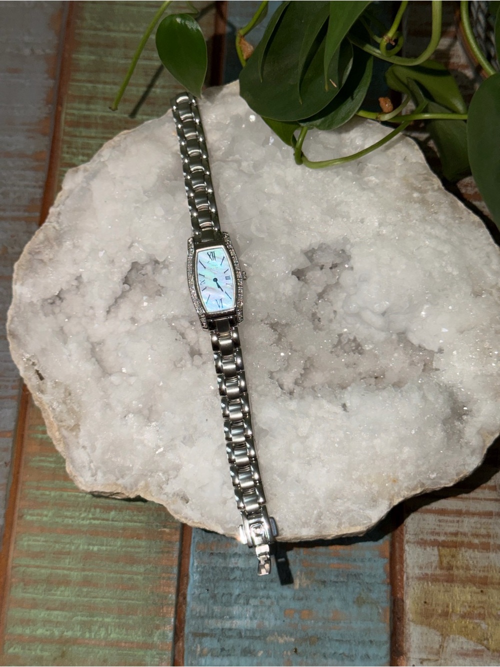 Citizen Eco-Drive Women's Diamond & Mother-of-Pearl Stiletto/Silhouette watch